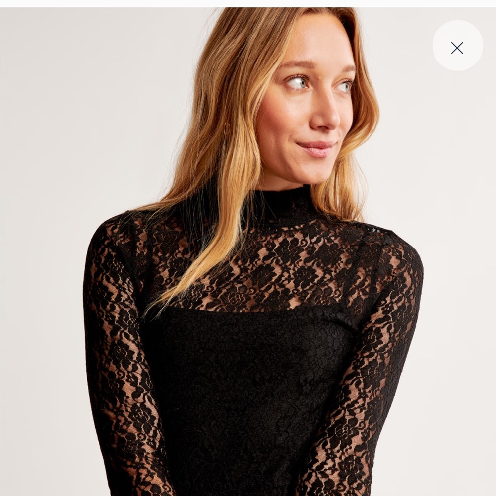 Abercrombie and fitch black lace midi